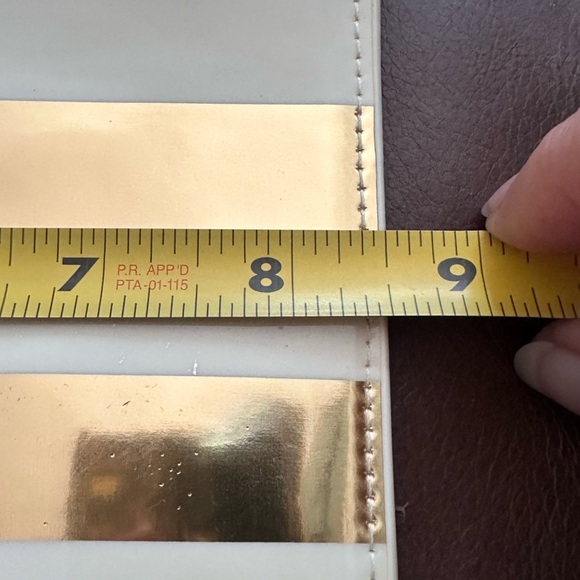 Kate Spade Gold Metallic Stripe Pencil Pouch/Cosmetic bag. - Picture 5 of 6